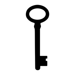 Silhouette of door key