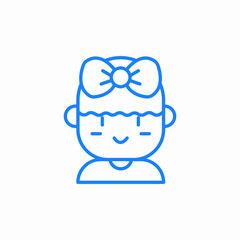 smiling baby girl icon sign vector