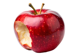 red apple around full side bites isolated on white background 