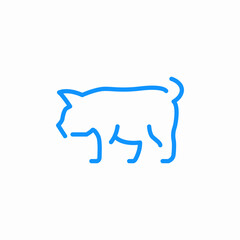 walking pig animal icon sign vector