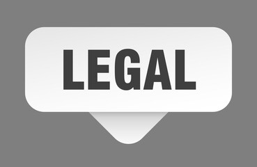 legal sticker. legal sign isolated on gray background