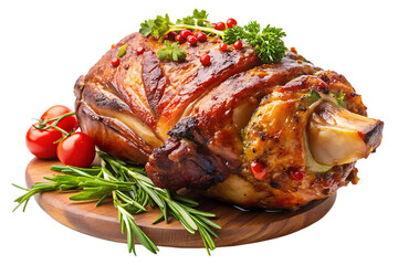 grilled pork knuckle isolated on white background, PNG