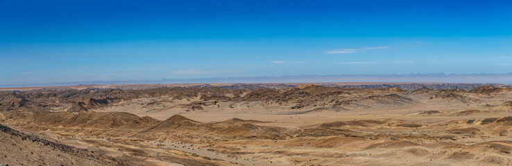 Rock formations in the Namibian moon landscape