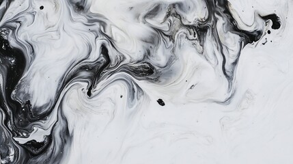 Abstract flow of black and white colors creating a mesmerizing texture