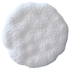 Snow heap shown from a top view, highlighting its texture and contours. This isolated form against transparent background emphasizes its three-dimensional appearance, ideal for design use