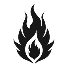 Burning flame outline silhouette vector art isolated for design