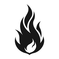 Burning flame outline silhouette vector art isolated for design