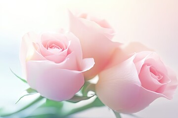 Soft pink roses close-up