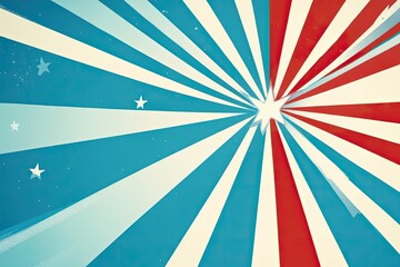 Patriotic radial design with stripes and stars