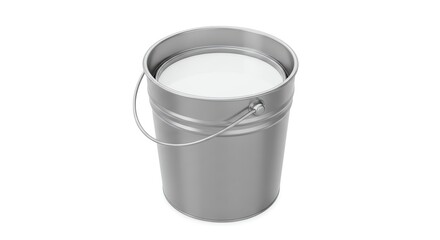 Paint bucket with white paint inside