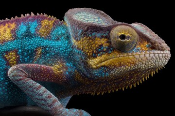 Obraz premium Spectacular close-up captures the vibrant colors and intricate details of a panther chameleon.