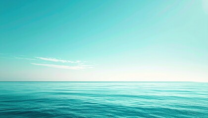 Obraz premium Calm ocean waves under clear sky coastal area tranquil seascape serene environment wide-angle view nature exploration