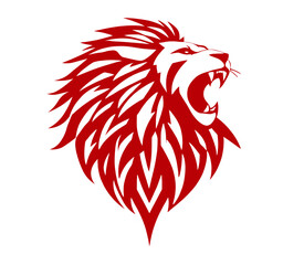 lion head line art silhouette vector illustration &ndash; Bold Wildlife Animal Art