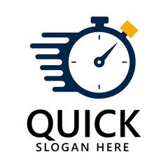 Quick Stopwatch Logo with Speed Lines for Fast Service Branding