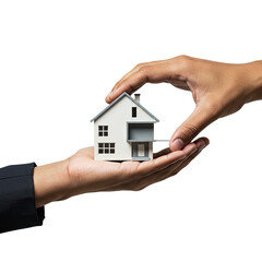 hand holding house