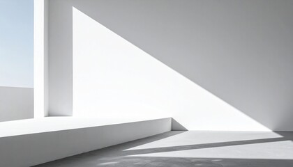 Modern architectural space with natural light minimalist design interior environment dynamic shadows
