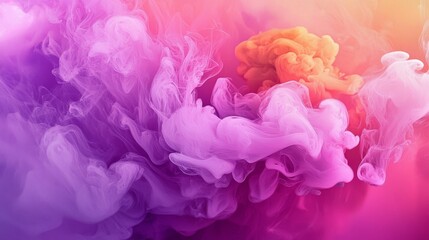 Fototapeta premium Mysterious purple clouds adorned with a touch of yellow smoke.