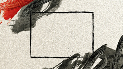 Ink brushwork border background material