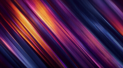 Diagonal lines in purple, orange, and blue hues create a dynamic, textured abstract image, suggesting movement and energy, ideal for modern designs