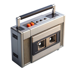 Obraz premium Vintage Cassette Player: Retro Boombox 80s Music Technology