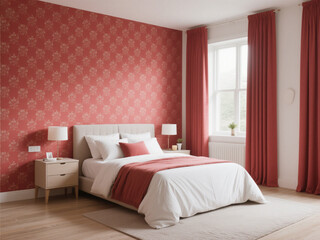 Wide-Angle Gentle red wallpaper ideal for soothing bedrooms