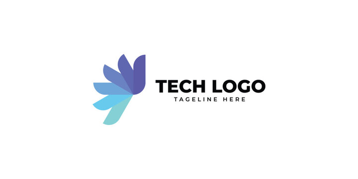 Tech logo design, bird logo, modern logo design template