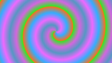 Psychedelic swirling spiral in pastel rainbow hues