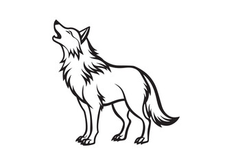 Obraz premium Howling Wolf Silhouette Vector