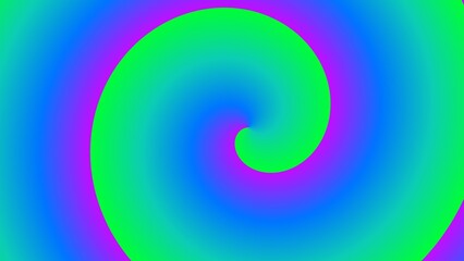 Hypnotic spiral of vibrant green, blue, and purple gradients