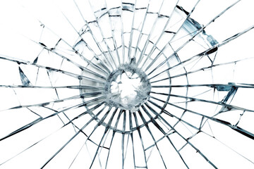 Obraz premium broken glass effect isolated on white background PNG , AI GENERATED