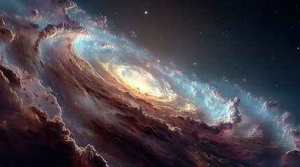 Fototapeta premium Colorful nebula art in a vibrant deep space galaxy a digital cosmic wonderland perspective