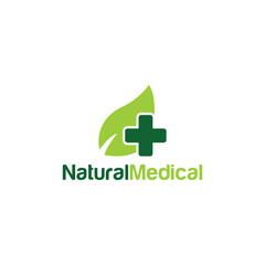Natural Medical Logo Vector Herbal