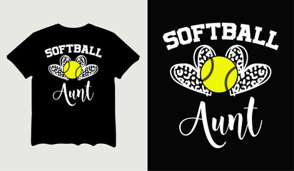 Softball aunt t-shirt design for t-shirt quotes or poster svg printable cut file
