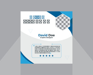 Customer feedback testimonial social media post web banner template design.