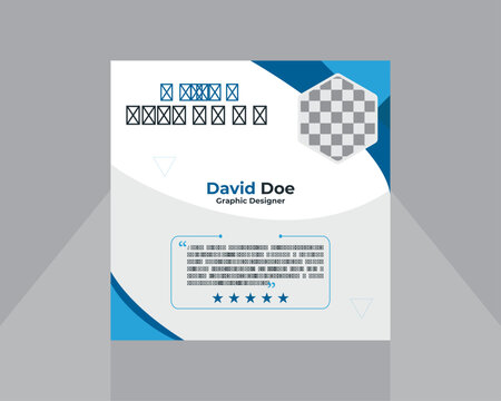 Customer feedback testimonial social media post web banner template design.