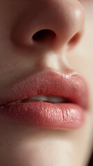Detailed Lips and Skin Texture Under Natural Light