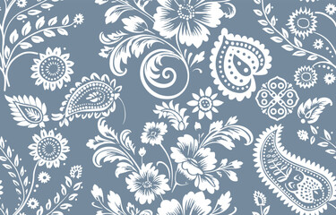 Ethnic Motifs Ikat floral paisley embroidery floral. ikat Saree Sarong oriental pattern traditional.Ikat embroidery style abstract embroidery design for texture,fabric,clothing,wrapping,decoratio