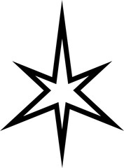 Star geometric shapes. Element bold line style