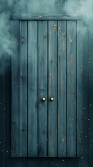 Fototapeta premium Aged wooden door shrouded in mist