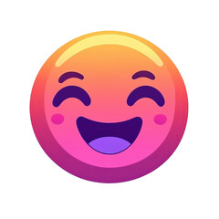 Fototapeta premium happy emoji gradient pink purple illustration on transparent background