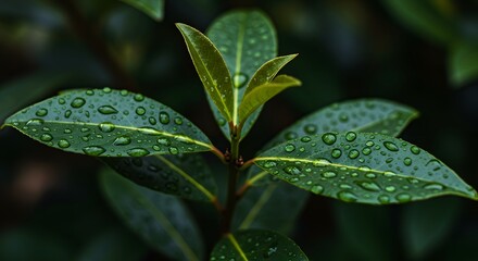 Leaf with Water Droplets
