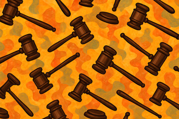 Generative AI: Gavel Pattern on Abstract Background
