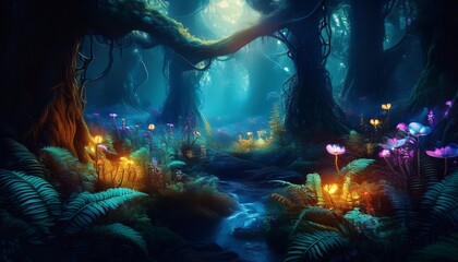 Obraz premium night forest