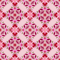 Fototapeta premium Blossom Pink Vintage Medallion Vector Design.