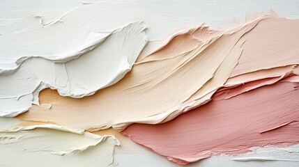 Subtle Harmony: A Palette of Creamy Pastel Brushstrokes on Textured Canvas