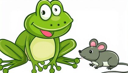 Naklejka premium green frog on a white background