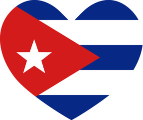 Cuba heart shaped icon flag illustrator national