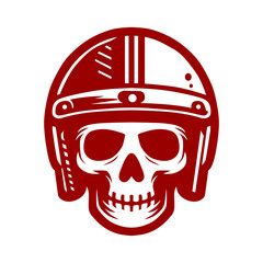 Skull in motorcycle helmet