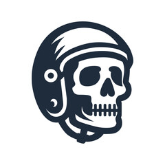 Skull in a Motorcycle Helmet
