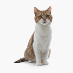Scottish fold cat isolated, Beautiful red cat isolated on white background